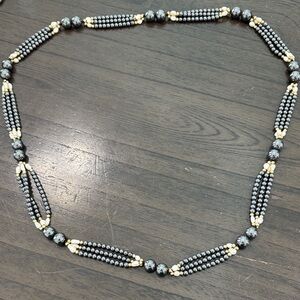 Elegant Black and Gold Beaded Necklace